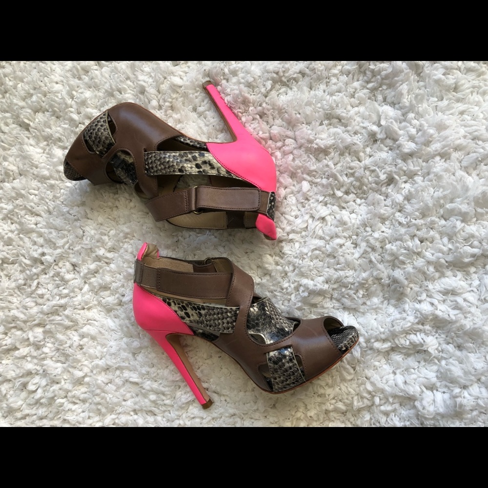 Joan & David Genuine Leather Strapped Stilettos